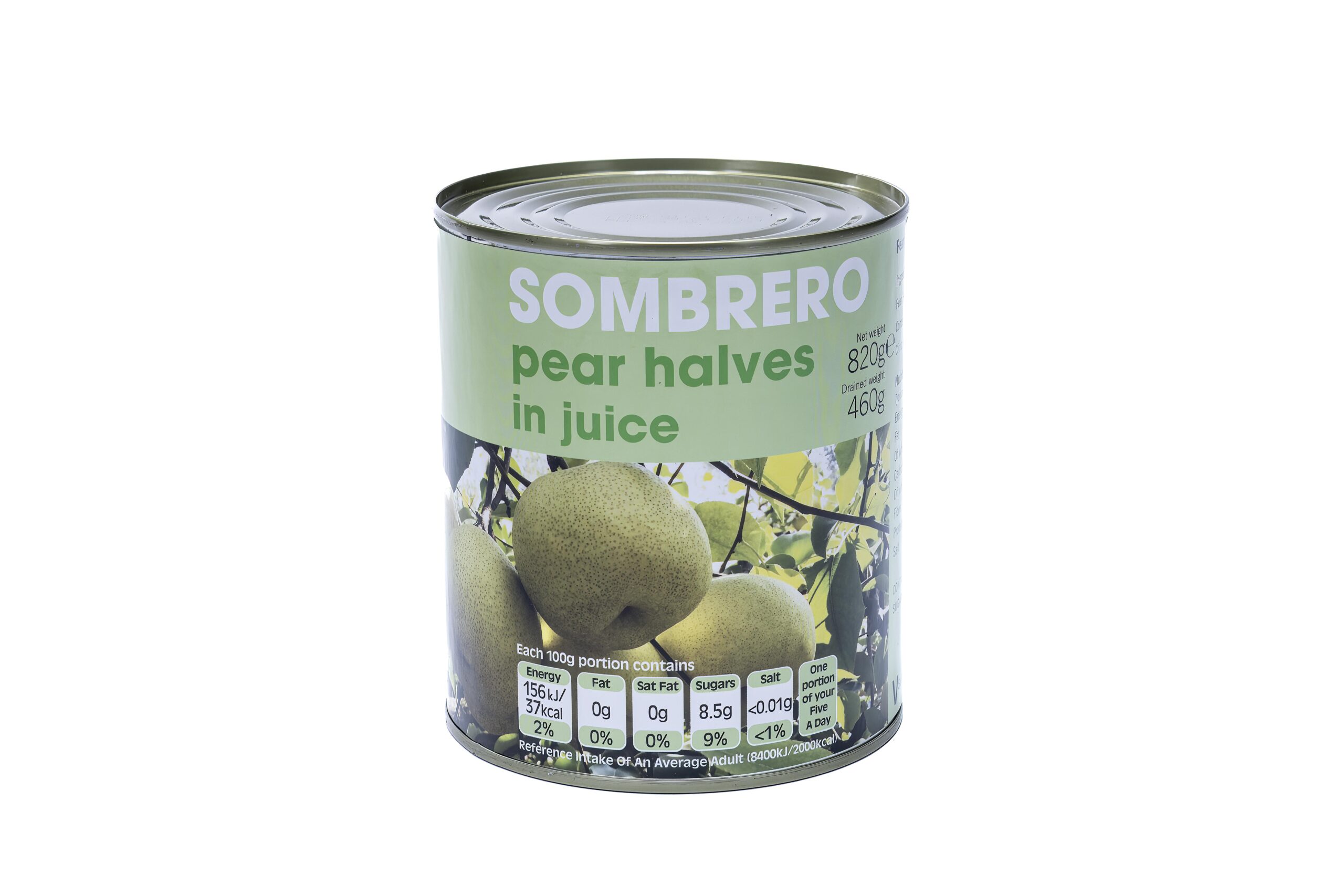 Sombrero 820g Pear Halves in Juice